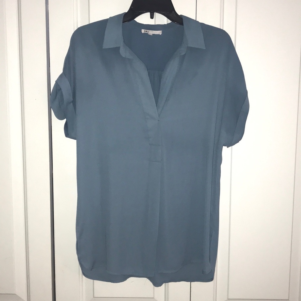 Blue Short Sleeved Blouse